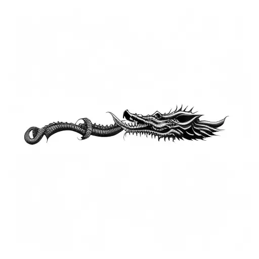 dacian draco wrapped around thigh like ouroboros tattoo design idea