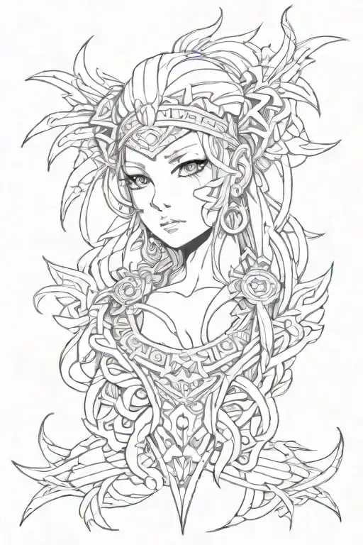 anime, tribal inspired design tattoo design idea