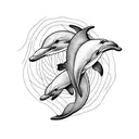  Dolphin  tattoo design idea