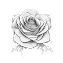 Cancer ribbon with 2 chrysanthemums, a rose and a larkspur flower around it  tattoo design idea