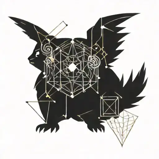 pokemon with Harry Potter and astrology tattoo design idea