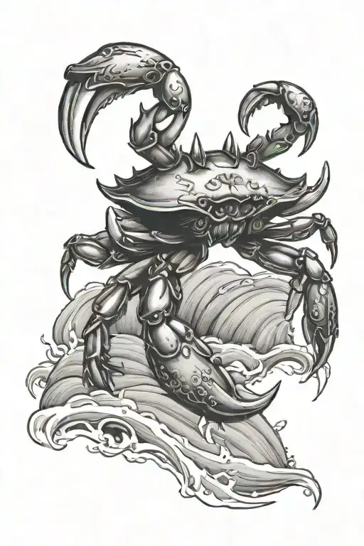 Crab surfing   tattoo design idea