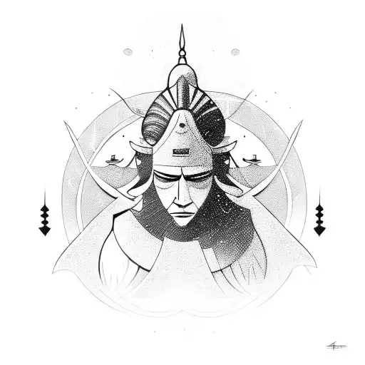 Seekiing inner peace while battling melancholy tattoo design idea