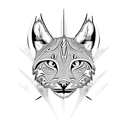 lynx chilling tattoo design idea