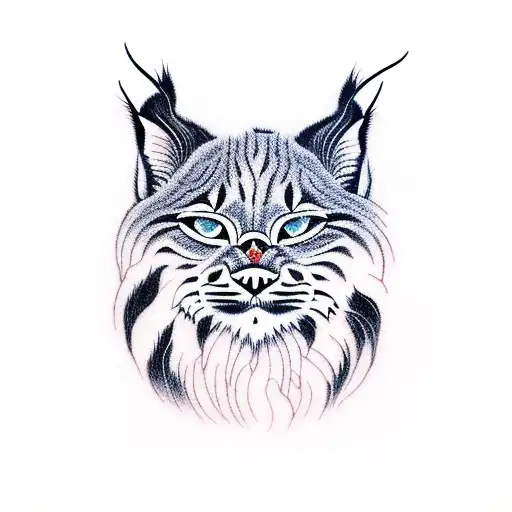 lynx chilling tattoo design idea