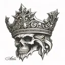 gothic crown ring finger tattoo design idea