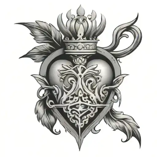 sacred heart of Jesus Christ tattoo design idea