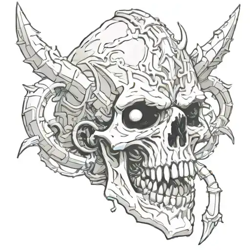 skull of gul'dan, world of warcraft tattoo design idea