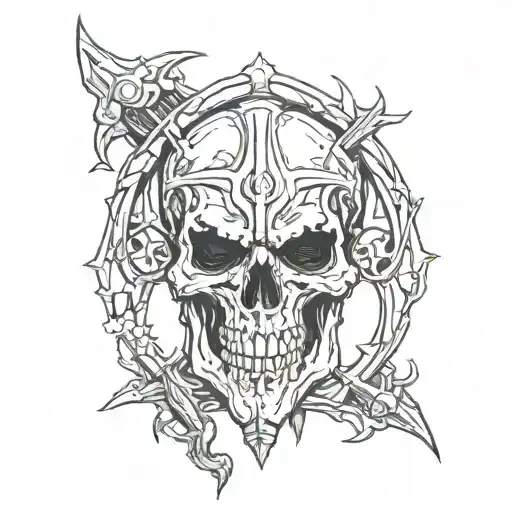 skull of gul'dan tattoo design idea