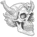 skull of gul'dan, world of warcraft tattoo design idea