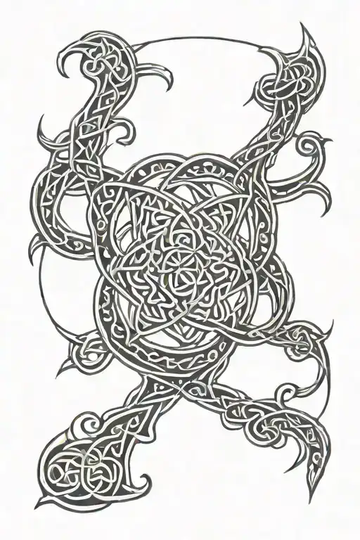 Fineline, Celtic Knot, Irish Landscape or Cliffs tattoo design idea