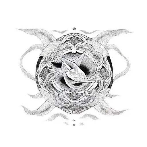 Ouroboros as a symbol of infinity tattoo design idea