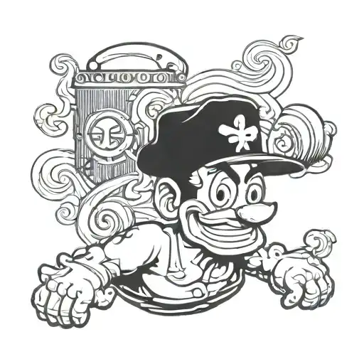 popeye wearing marine tattoo design idea