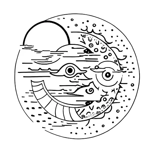 Sun and Moon tattoo design idea