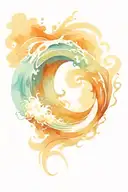 ocean wave tattoo design idea