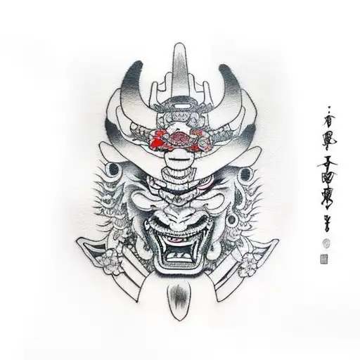 samurai devil  tattoo design idea
