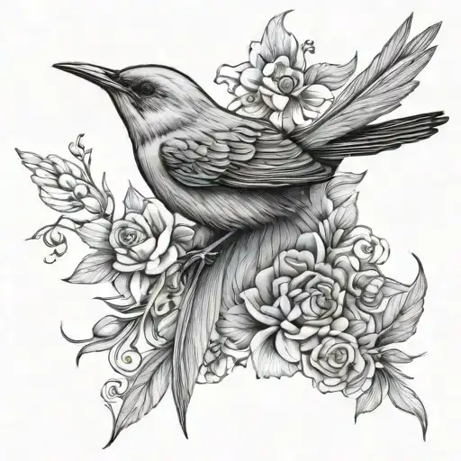  a diving nightingale  tattoo design idea