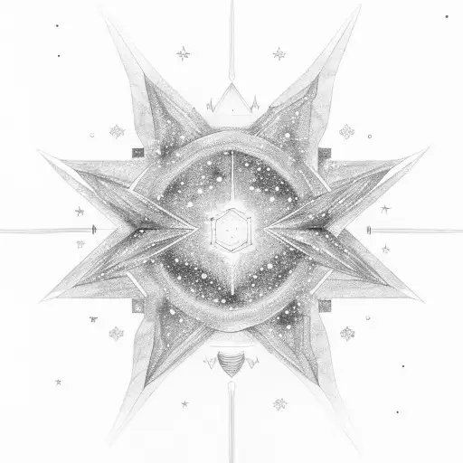 magine an indigo canvas, the North Star shining at its center, casting a silver-white glow. Constellations form pathways tattoo design idea