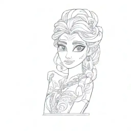 elsa from frozen tattoo design idea