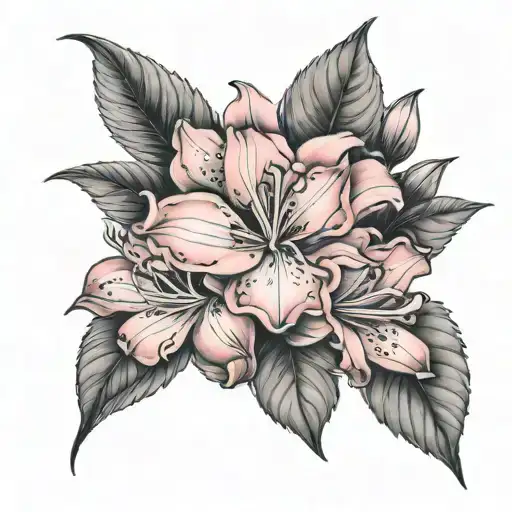 pink azalea tattoo design idea