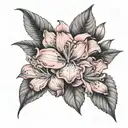 pink azalea tattoo design idea