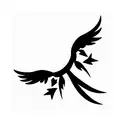 souls flying on a low arc tattoo design idea