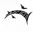 souls flying on a low arc tattoo design idea