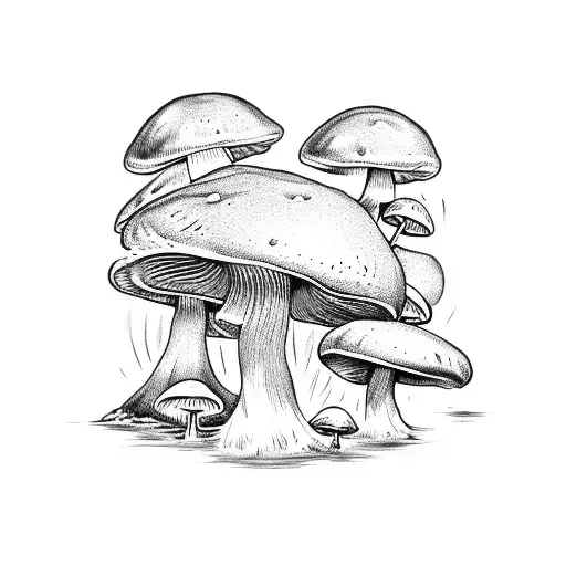 mushroom tattoo design idea