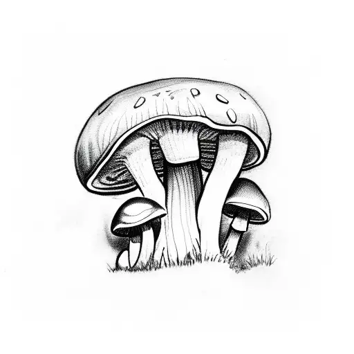 mushroom tattoo design idea