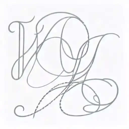 the letters Y, C, M, T, B in cursive tattoo design idea