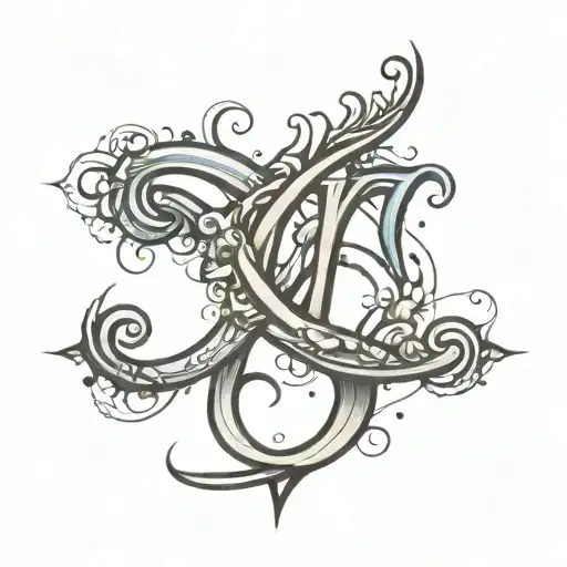 a design that includes the letters Y,C,M,T,B in cursive  tattoo design idea