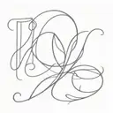 the letters Y, C, M, T, B in cursive tattoo tattoo design idea
