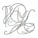 the letters Y, C, M, T, B in cursive tattoo tattoo design idea