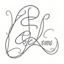 the letters Y, C, M, T, B in cursive tattoo tattoo design idea