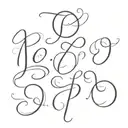the letters Y, C, M, T, B in cursive tattoo tattoo design idea