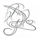 the letters Y, C, M, T, B in cursive tattoo tattoo design idea