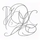a design with the letters y,c,m,t,b in cursive writing tattoo design idea