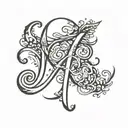 a design that includes the letters Y,C,M,T,B in cursive  tattoo design idea