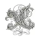 a design that includes the letters Y,C,M,T,B in cursive  tattoo design idea