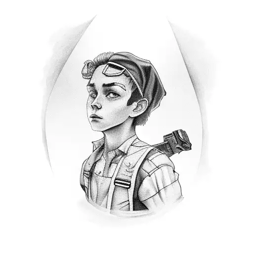 Boy with red bandana tattoo design idea