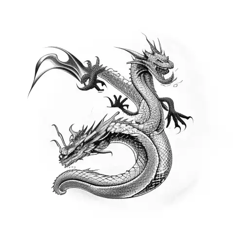 dragon snake tattoo design idea