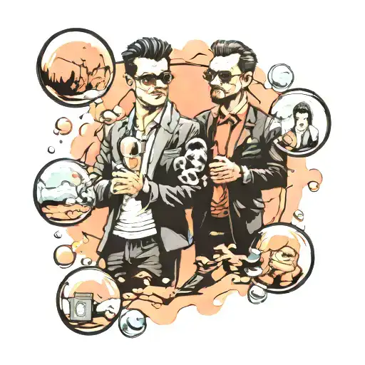 fight club soap bubbles tattoo design idea
