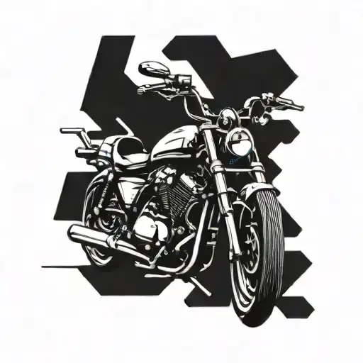 A sleek street bike morphing into a gun, symbolizing power and speed tattoo design idea