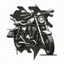 A sleek street bike morphing into a gun, symbolizing power and speed tattoo design idea