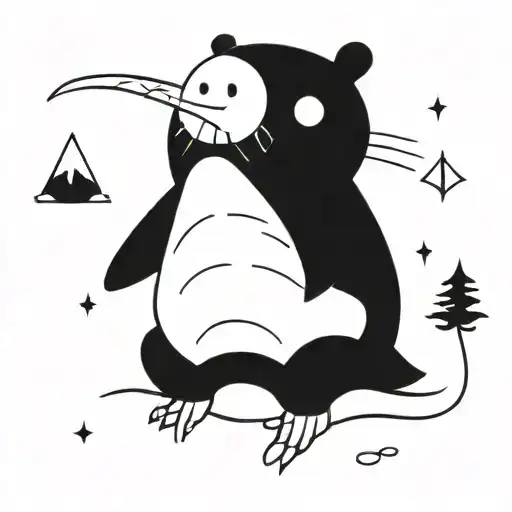 half sleeve that has cool background elements for some animals tattoo design idea