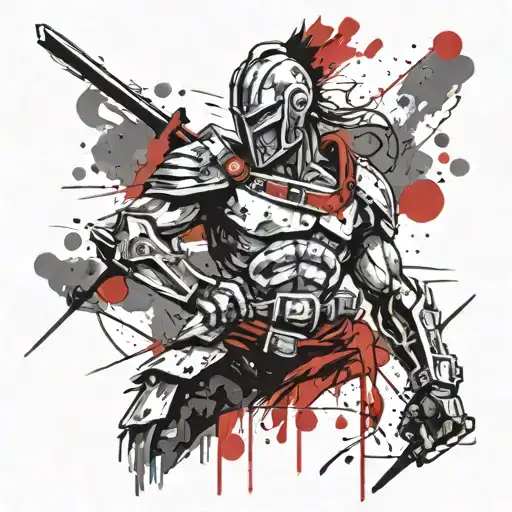 warrior anger calm broken tattoo design tattoo design idea