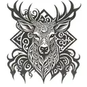 Deer head tattoo design idea