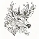 Deer head tattoo design idea