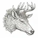 Deer head tattoo design idea
