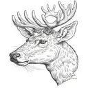 Deer head tattoo design idea